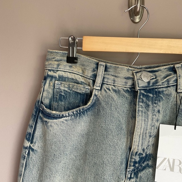 NWT Zara Denim MIDI Skirt S - Picture 4 of 7